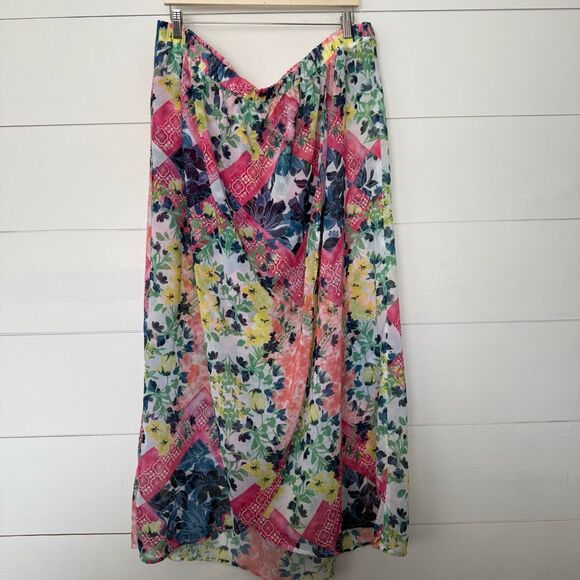 Cacique Dresses & Skirts - Swim by Cacique Women’s 22/24 Floral Sheer Skirt Cover Up